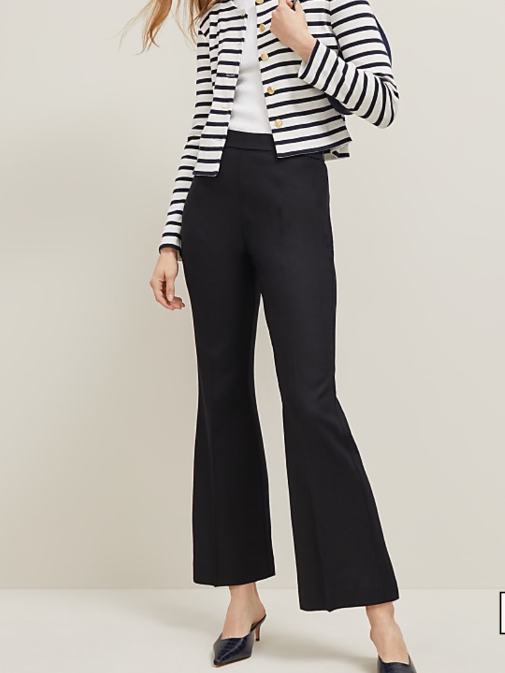 Ann Taylor The Petite Flare Ankle Pant in Linen Blend